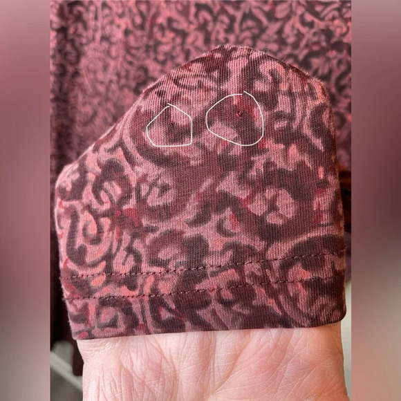 Peruvian Connection Floral Pattern Long Sleeve Maxi Dress Size Small Maroon/Pink - Picture 7 of 11